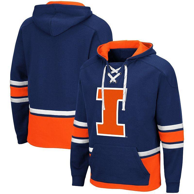 Mens Colosseum Illinois Fighting Illini Lace Up 3.0 Pullover Hoodie Blue Product Image