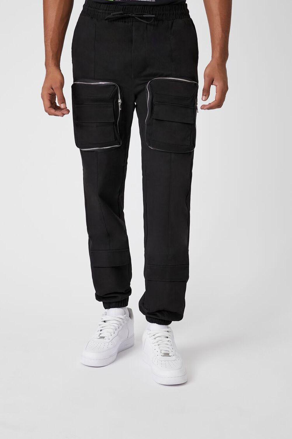 Twill 3D Pocket Cargo Joggers | Forever 21 Product Image