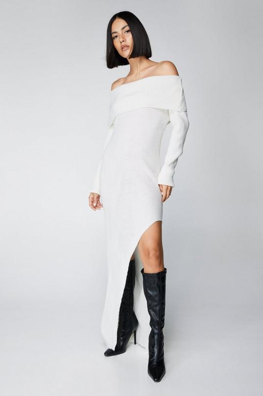 Knitted Bardot Maxi Dress Product Image