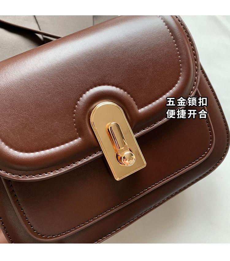 Faux Leather Flap Crossbody Bag Product Image