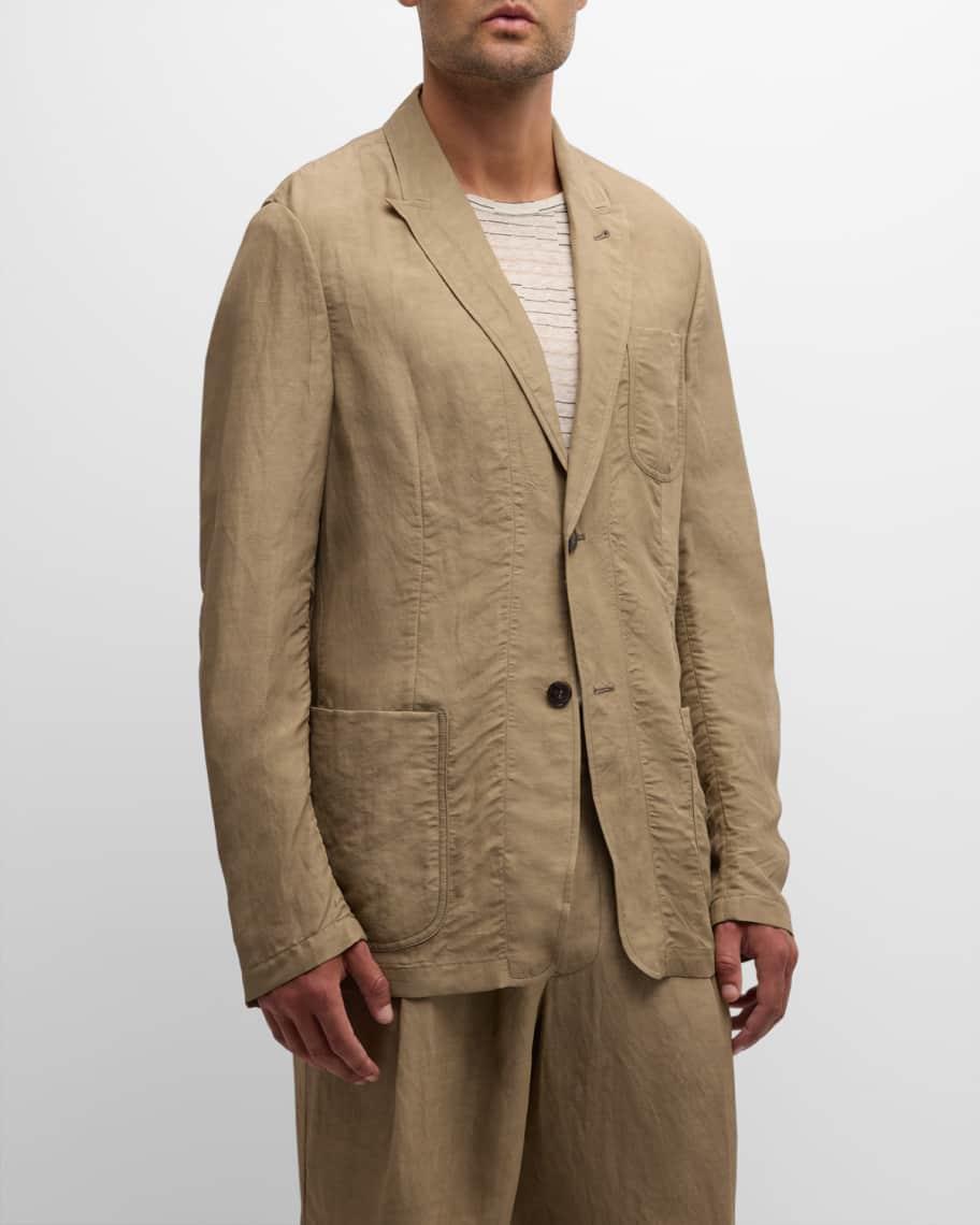 Men's Viscose and Linen Two-Button Blazer Product Image