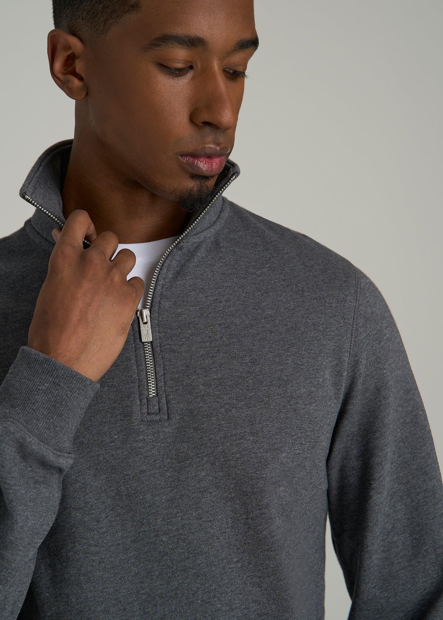 Wearever 2.0 French Terry Quarter-Zip Tall Men's Sweatshirt in Charcoal Mix Male Product Image