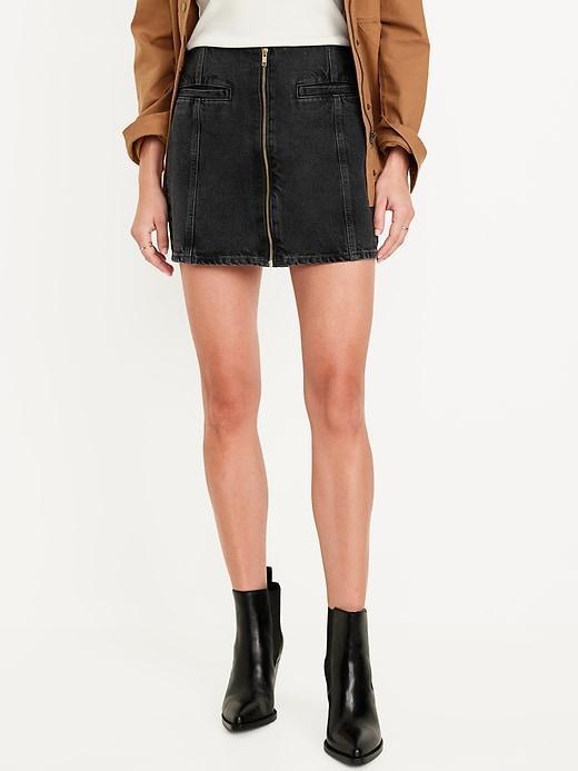 Mid-Rise OG Jean Mini Skirt Product Image