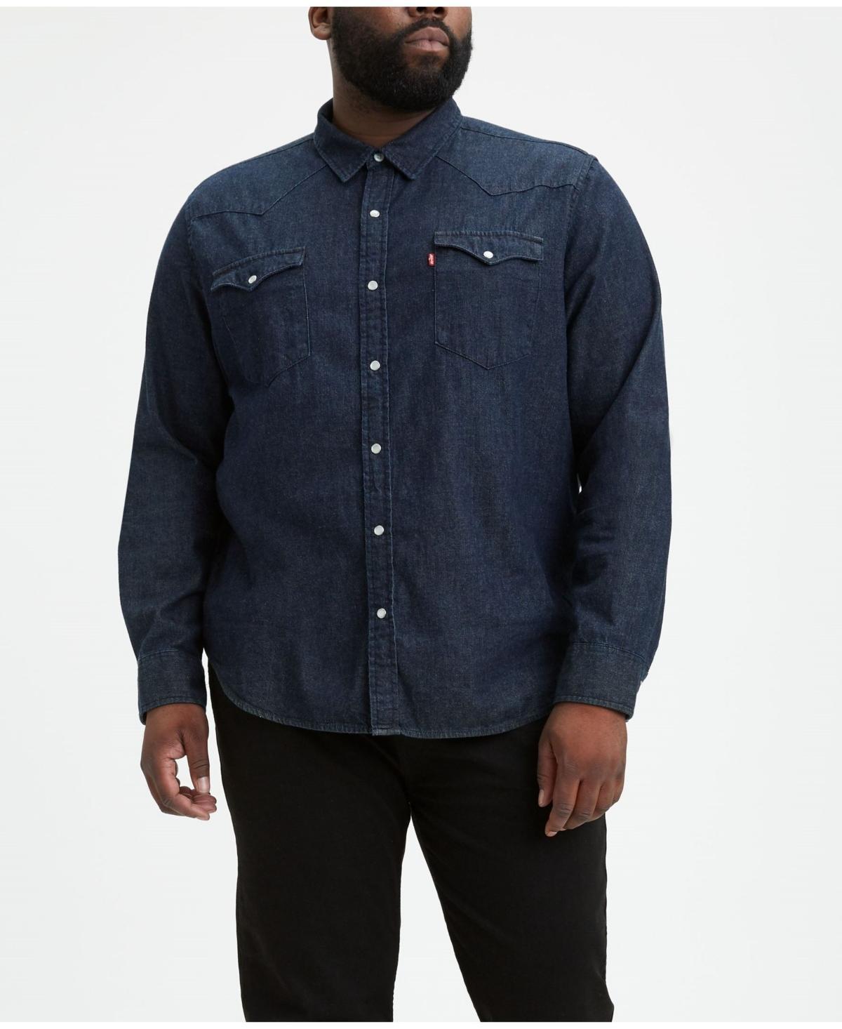 Levis Mens Big & Tall Classic Western Long Sleeve Denim Shirt Product Image