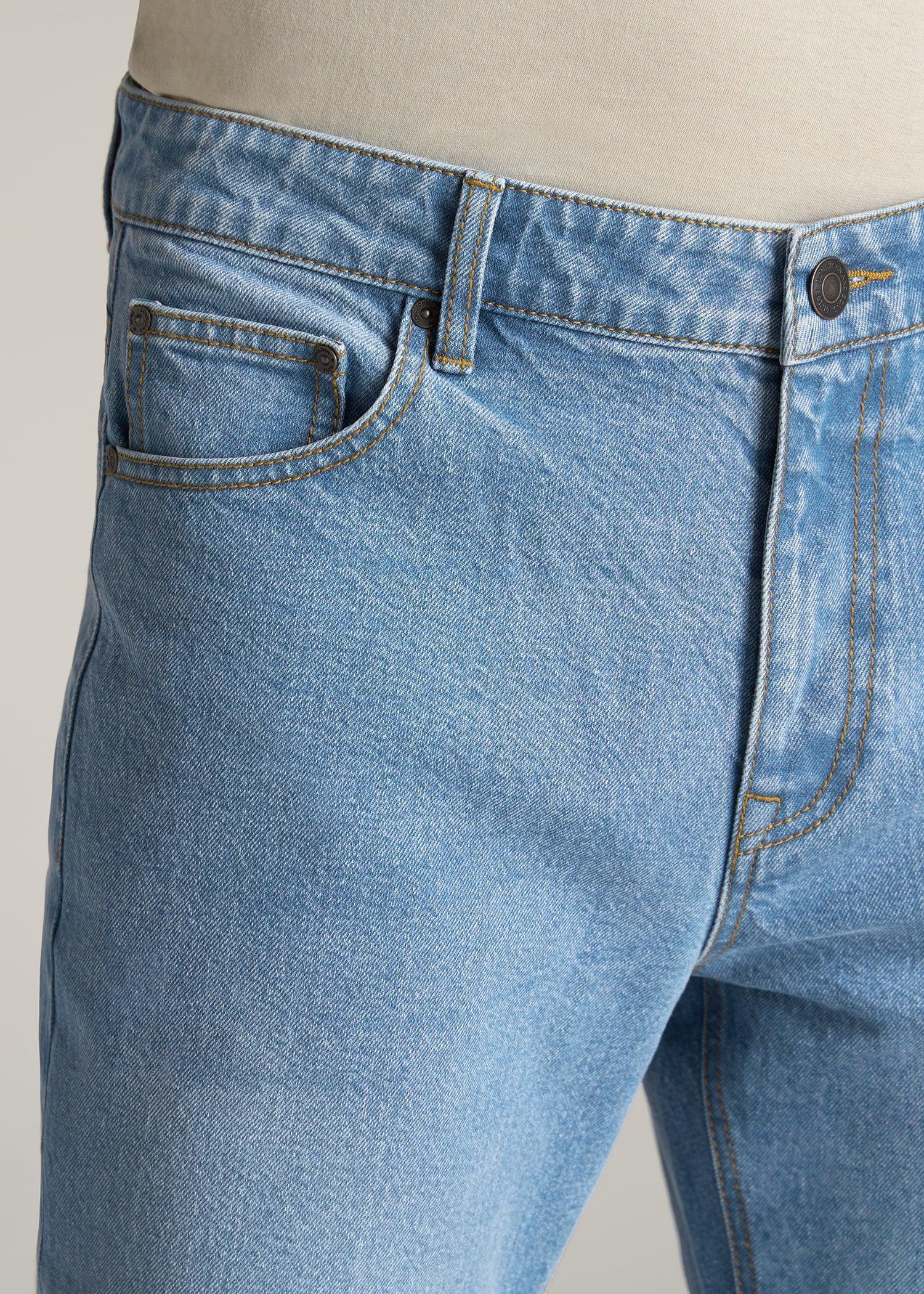 LJ&S STRAIGHT LEG Jeans for Tall Men in Stone Wash Light Blue Product Image