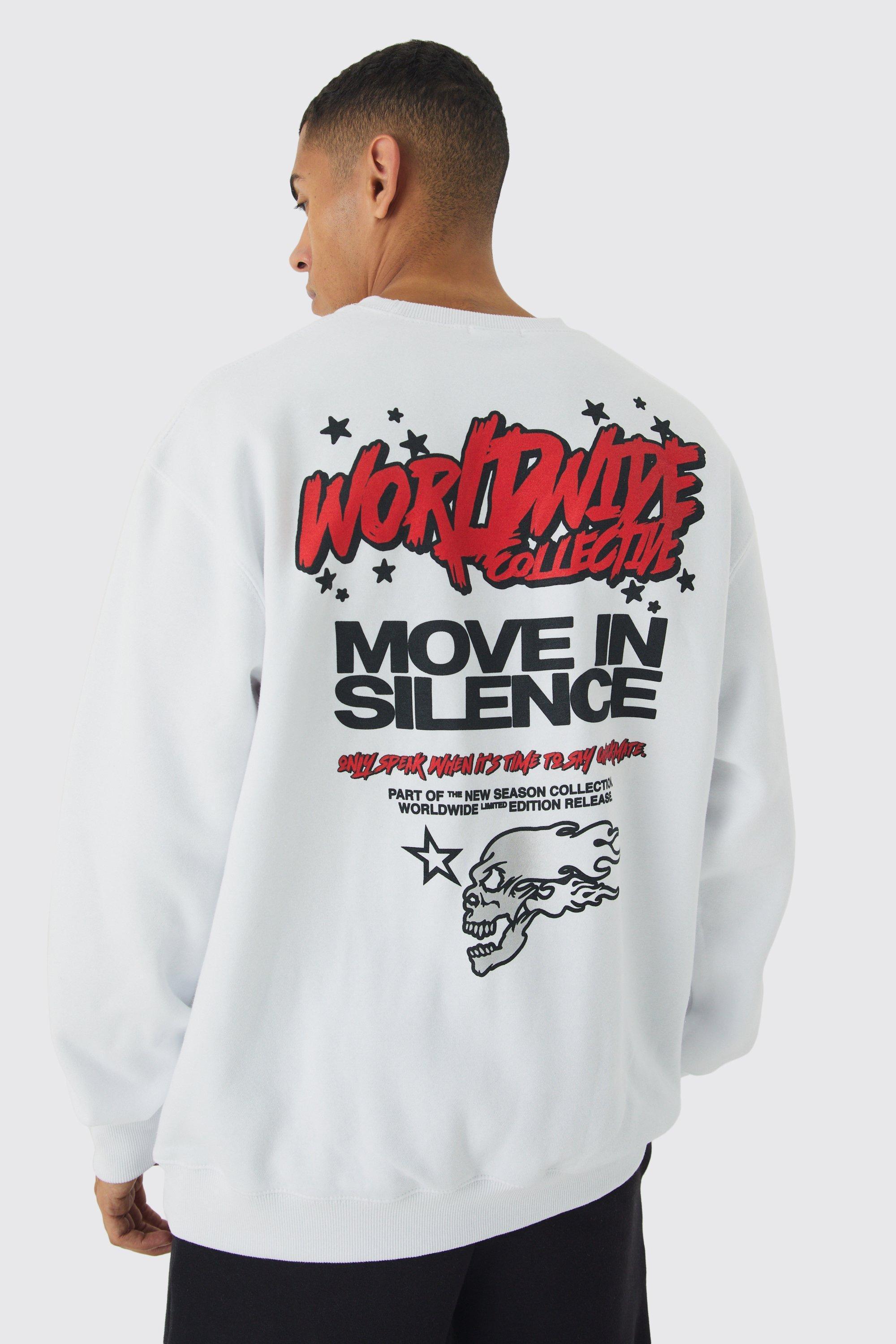 Oversized Worldwide Back Printed Sweatshirt | boohooMAN USA Product Image