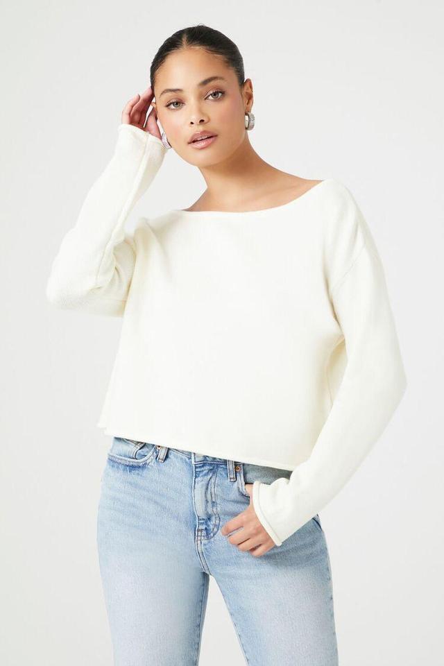 Drop-Sleeve Boat Neck Sweater | Forever 21 Product Image