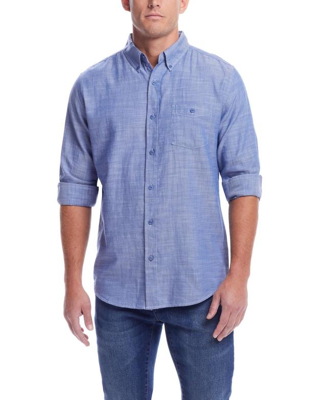 Men's Long Sleeve Solid Cotton Twill Shirt Product Image