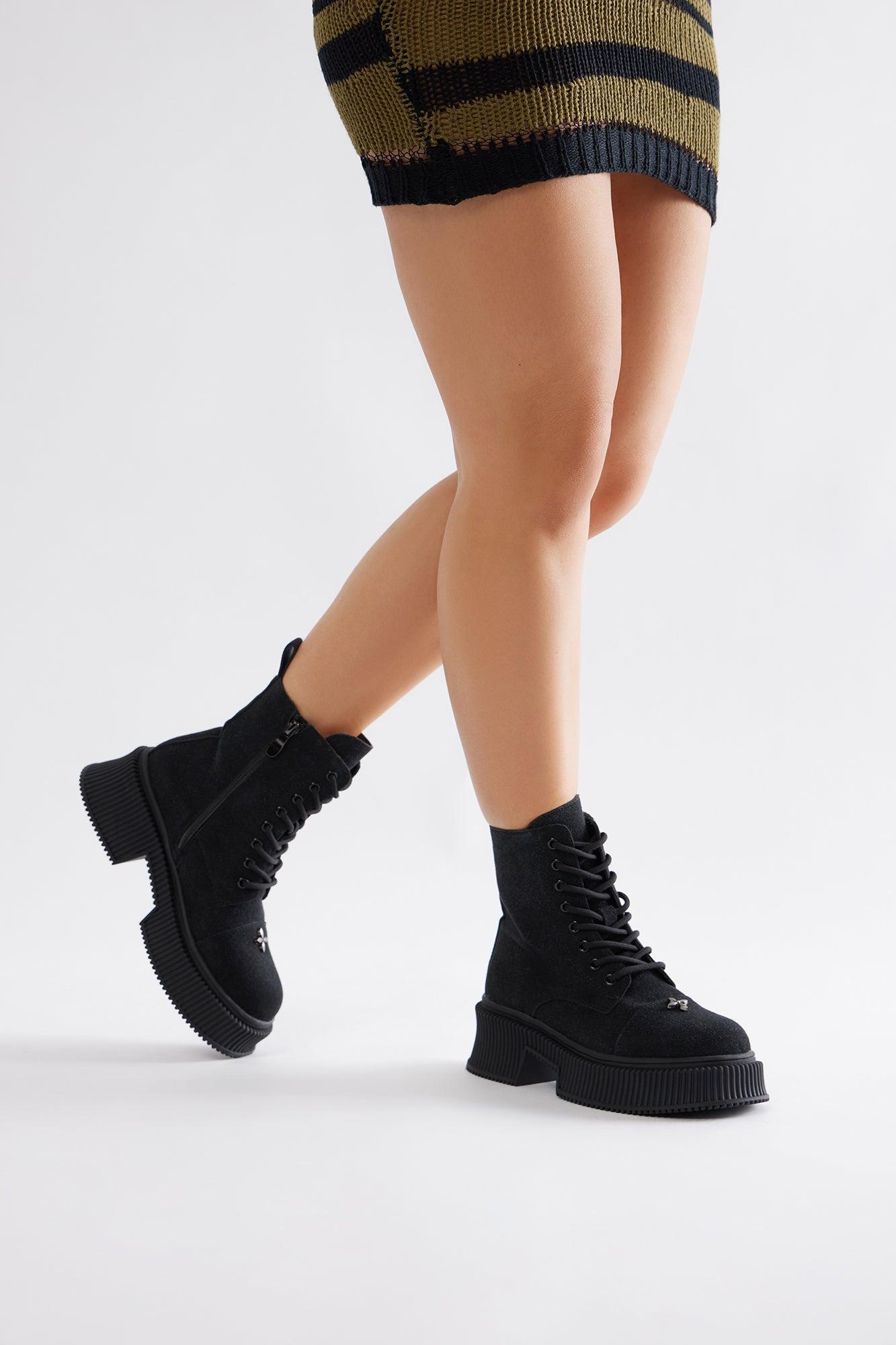 Brooklyn Platform Booties - Black Product Image