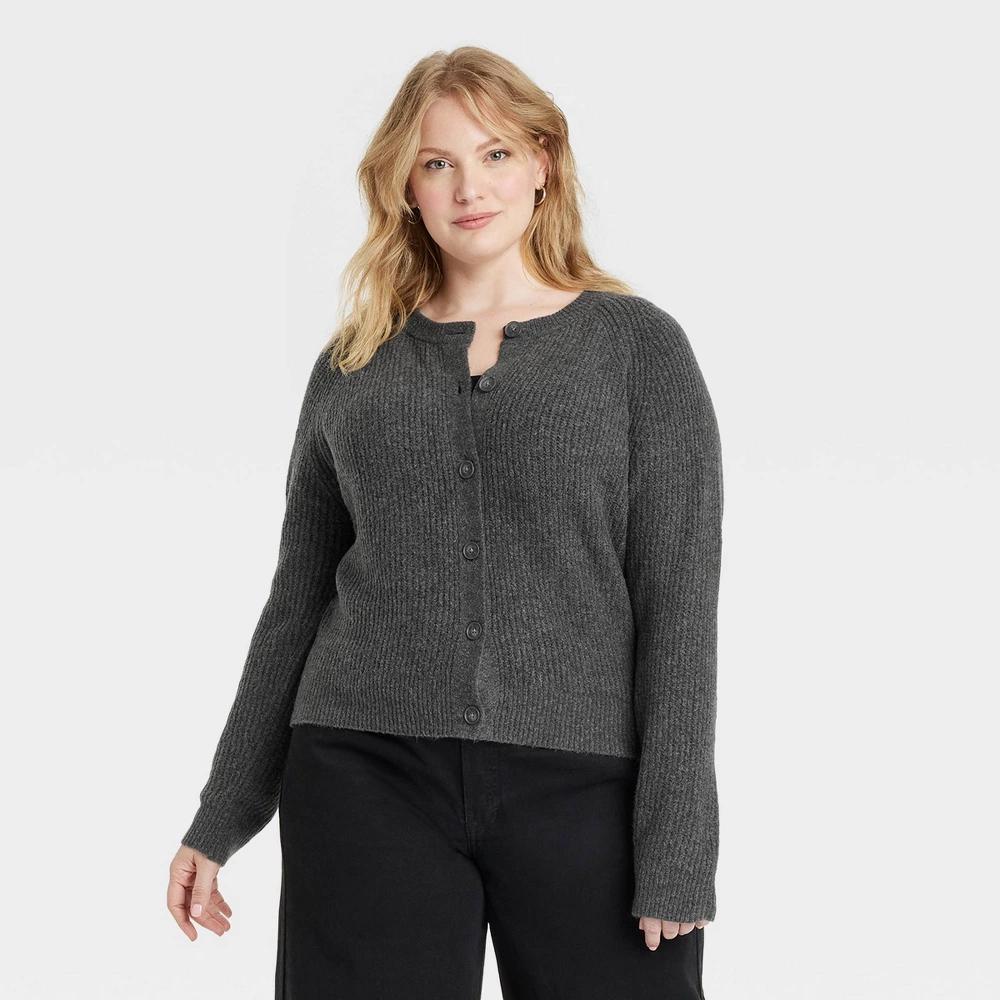 Womens Cozy Knit Button-Front Cardigan - Universal Thread Dark XXL Product Image