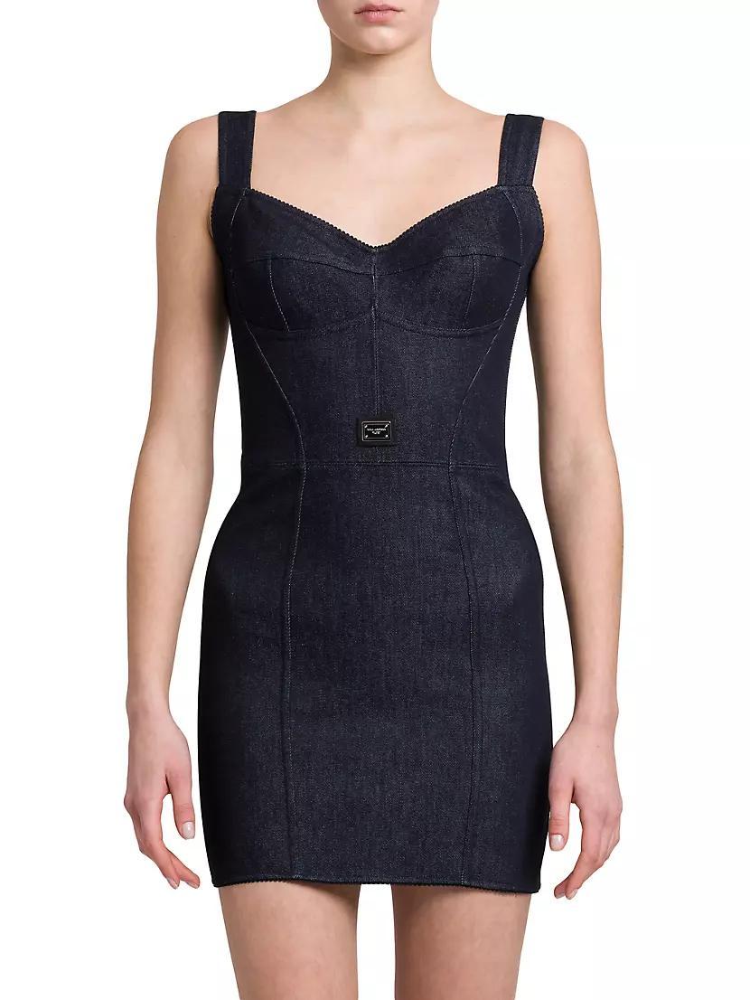 Logo Hardware Bustier Denim Dress Product Image