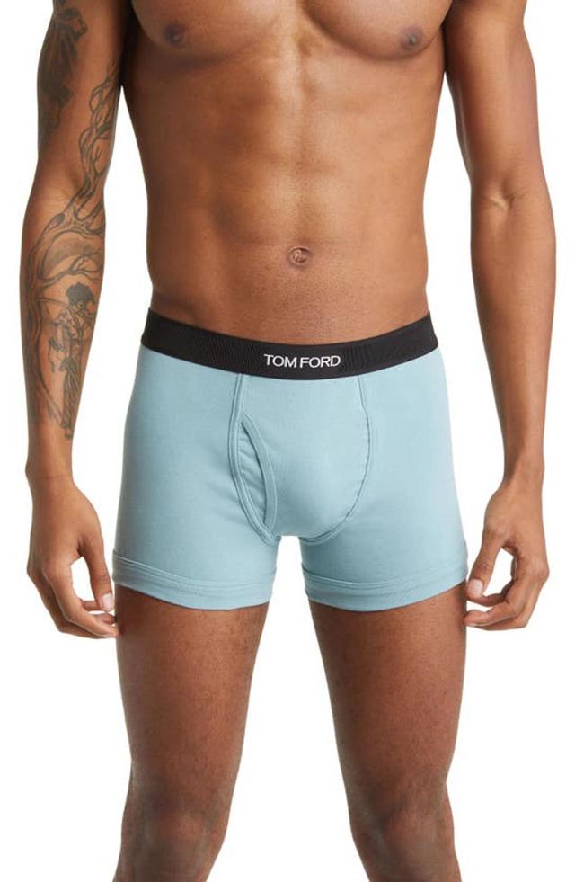 TOM FORD Cotton Stretch Jersey Boxer Briefs In Artic Blue Product Image