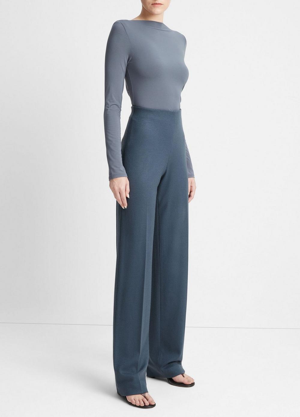 High-Rise Cozy Wool-Blend Wide-Leg Pant Product Image