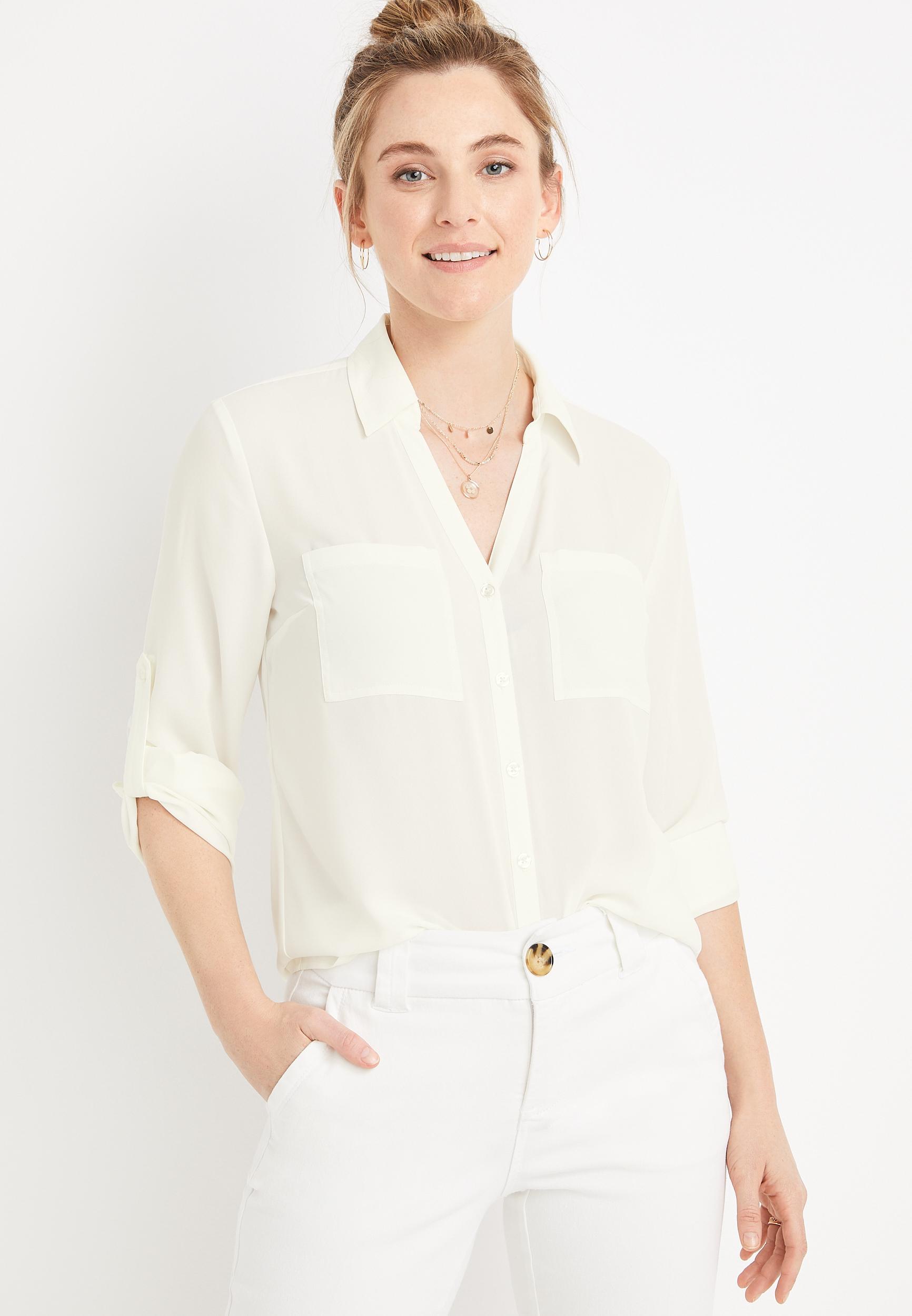 Maurices Womens X Small Size Winona Button Down Blouse Product Image