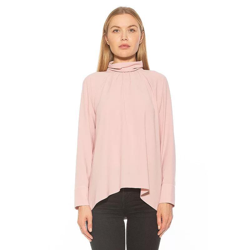 Alexia Admor Womens Danielle Mockneck Blouse - Black Product Image