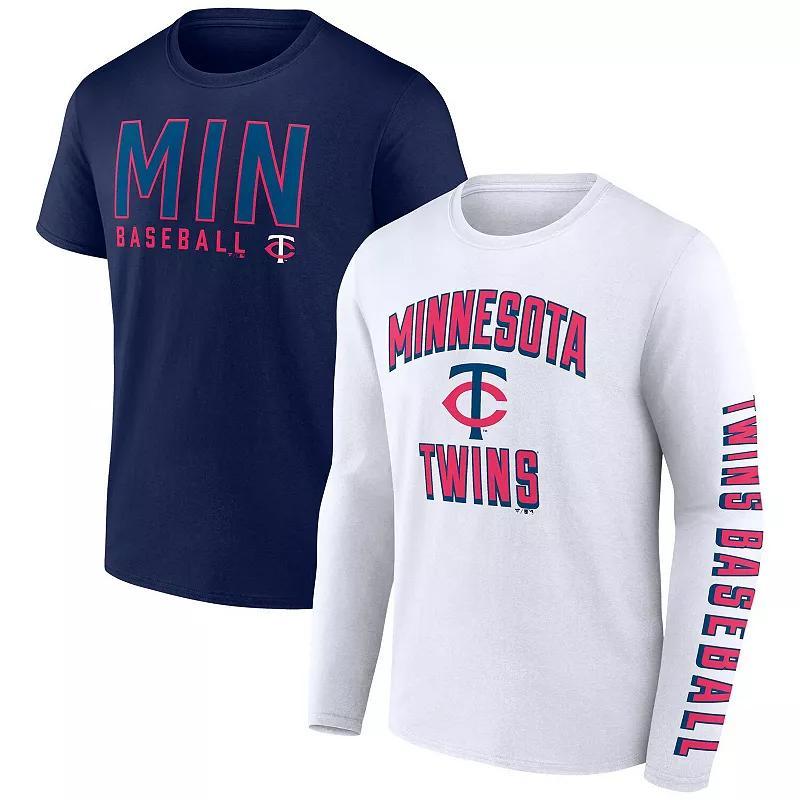 Mens Fanatics Branded /White Minnesota Twins Two-Pack Combo T-Shirt Set Blue Product Image