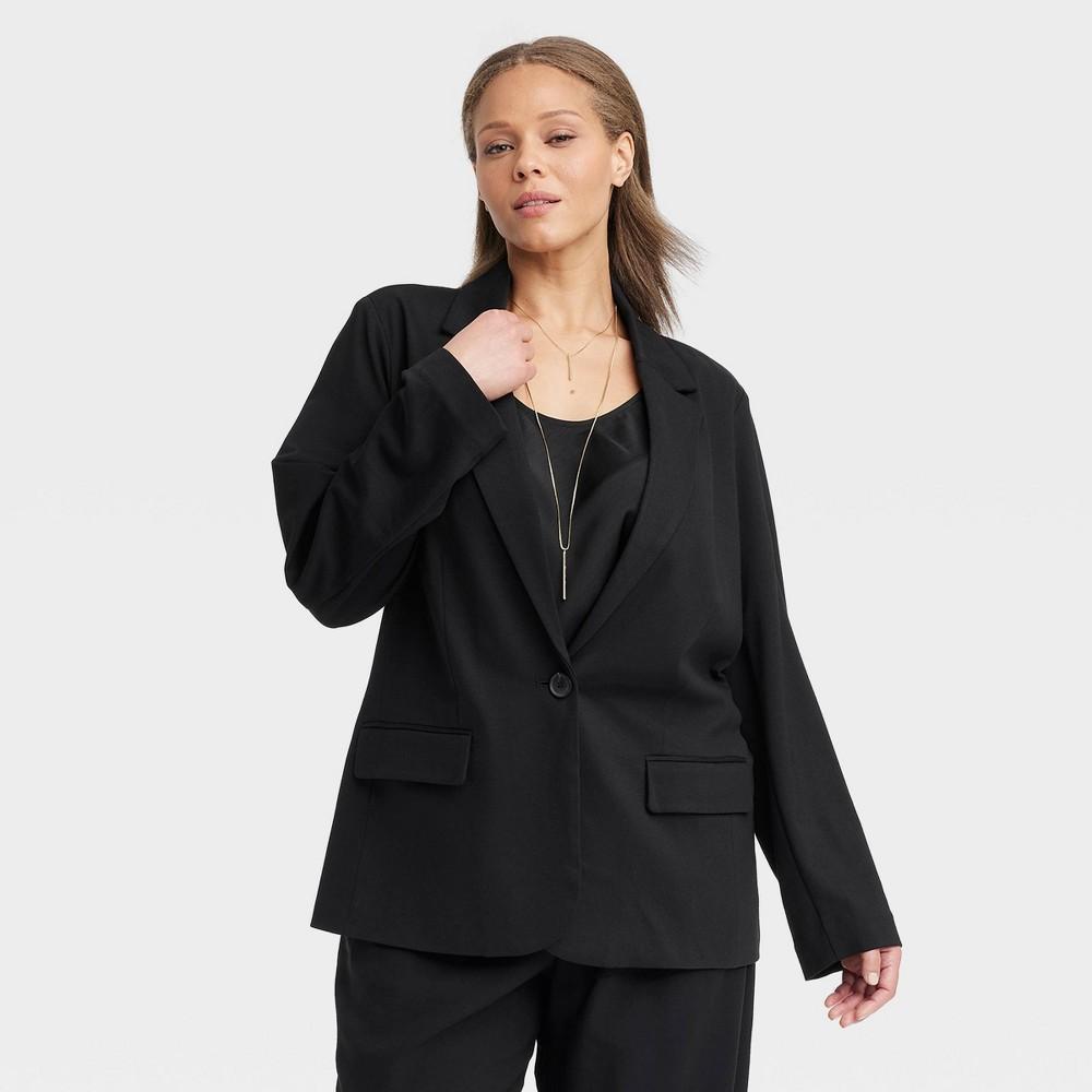 Womens Ponte Blazer - A New Day Black XXL Product Image