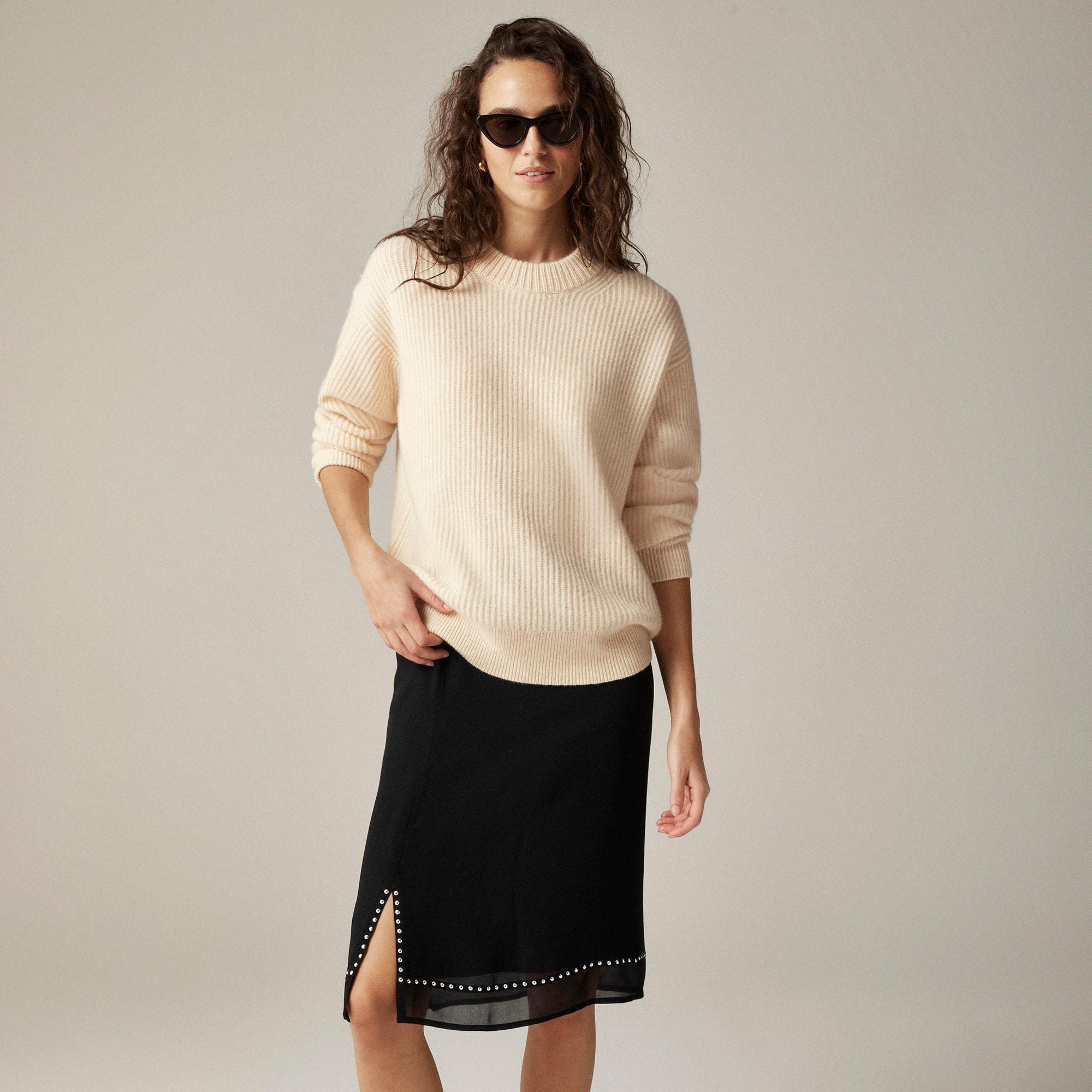 Ribbed cashmere oversized sweater Product Image