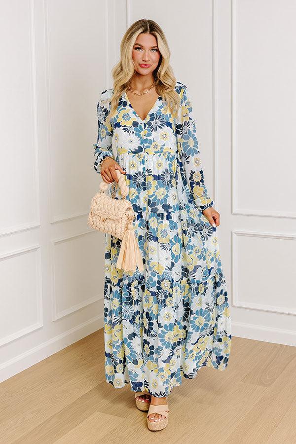 Seas The Moment Floral Maxi in Sky Blue Product Image