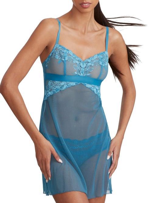 b.temptd Womens Opening Act Lace Fishnet Chemise Lingerie Nightgown 914227 Product Image