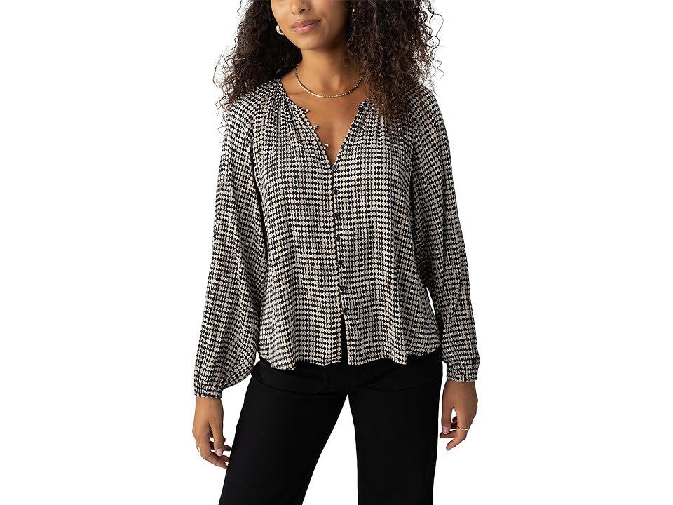 Sanctuary Geo Blouson Blouse (Mini Geo) Women's Clothing Product Image