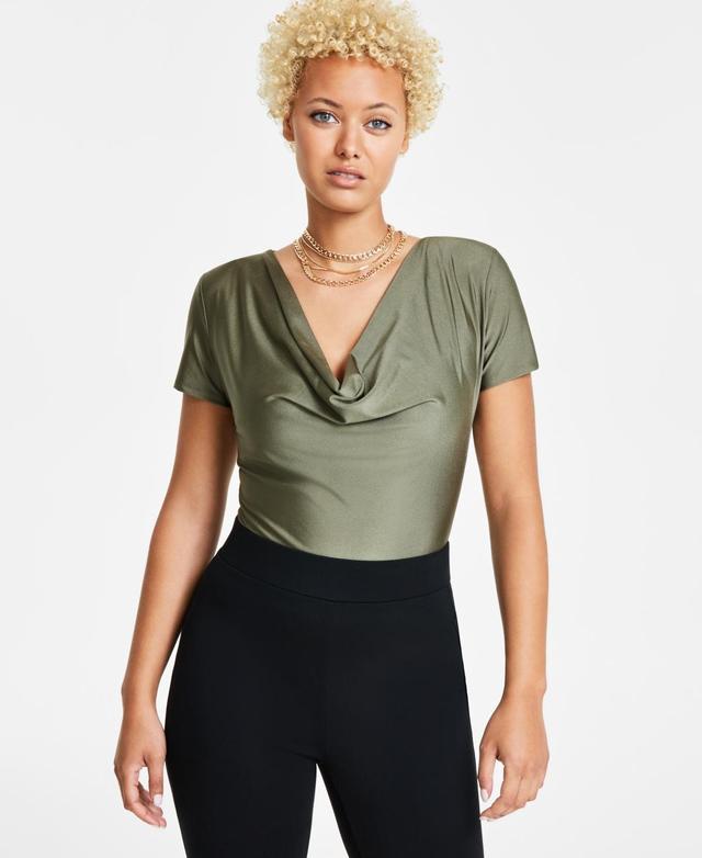 Women's Short-Sleeve Cowlneck Bodysuit, Created for Macy's Product Image