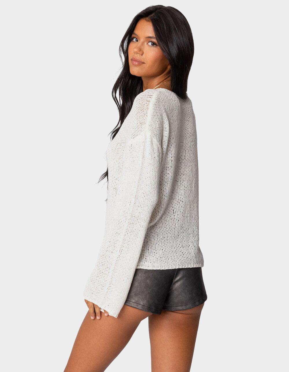 EDIKTED Drop Shoulder Light Knit Sweater Product Image