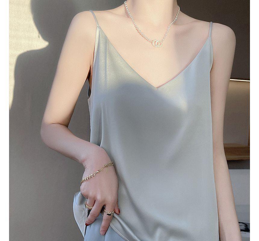 Plain V-Neck Camisole Top Product Image