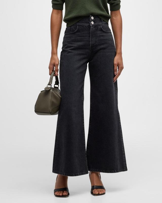 FRAME Le Palazzo High Waist Button Fly Crop Wide Leg Jeans Product Image