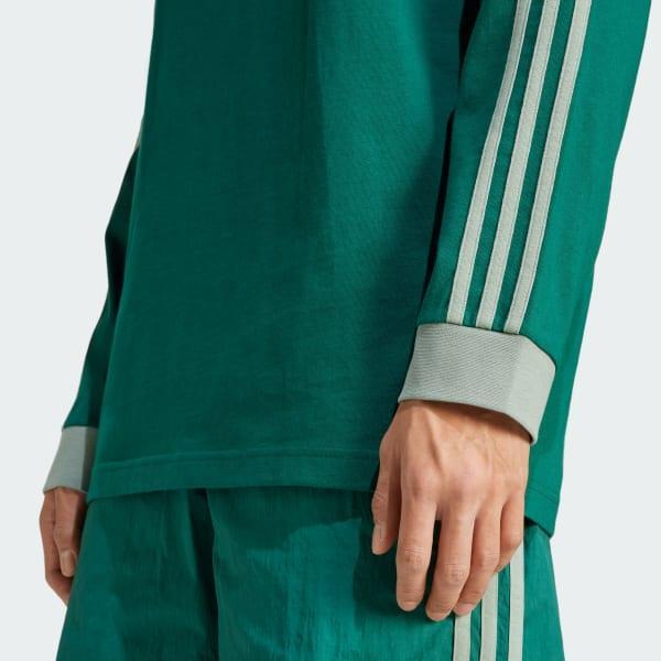 adidas Adicolor Classics 3-Stripes Long Sleeve Tee Collegiate Green 2XL Mens Product Image