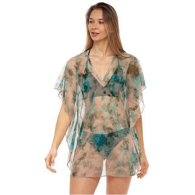 Womens Jordan Taylor Printed Mesh Kaftan Swim Cover-Up Blue Product Image