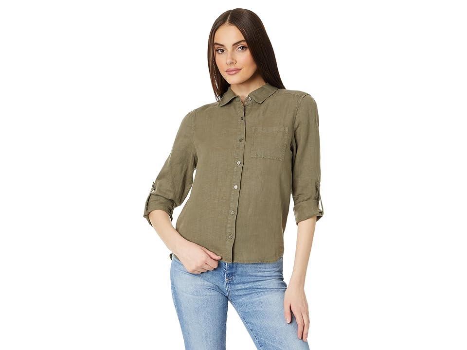 Michael Stars Spencer Pocket Long Sleeve Button Down (Camo) Women's Clothing product image