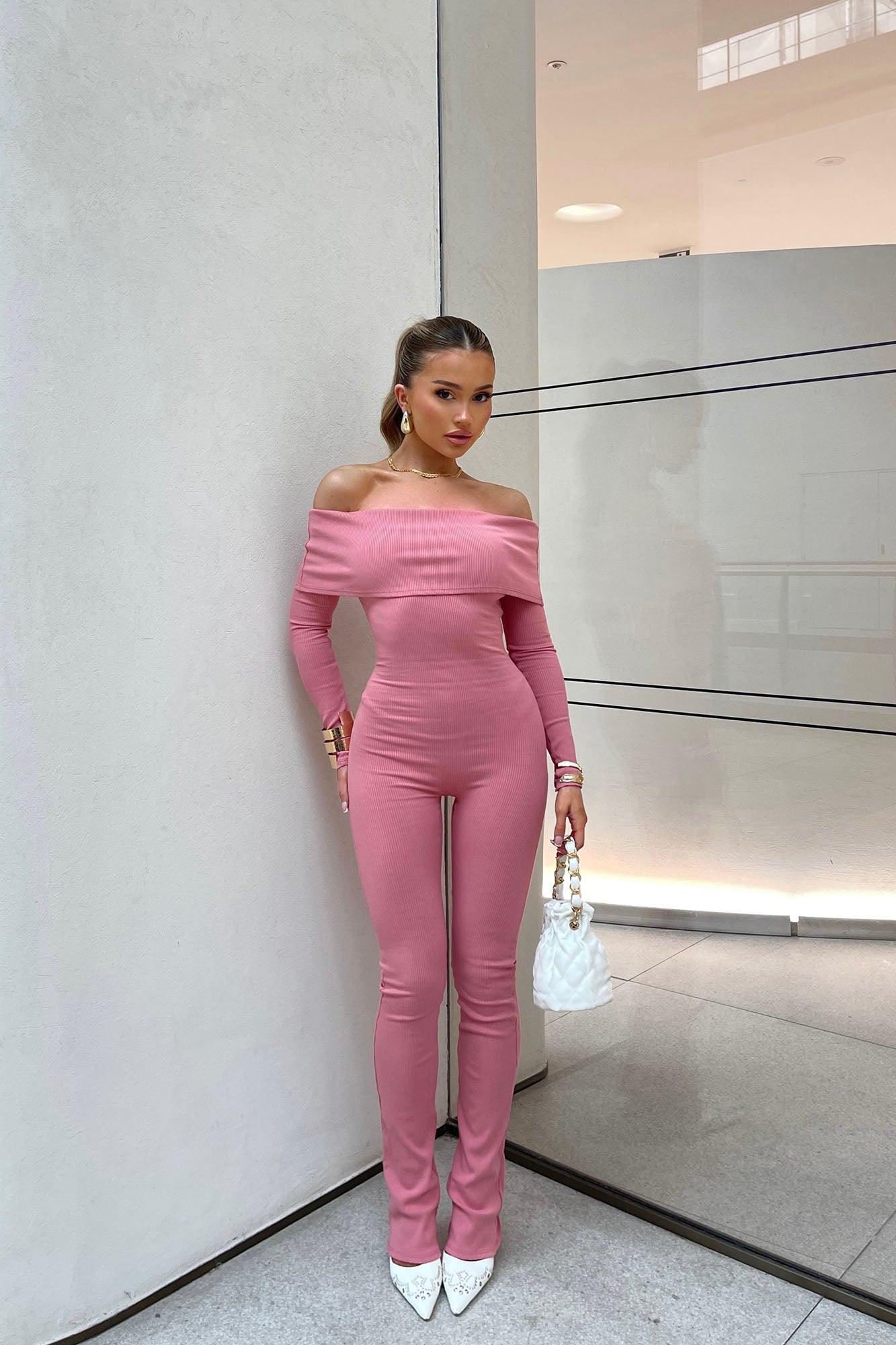 Amara Snatched Jumpsuit - Mauve Product Image