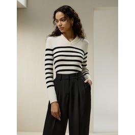 Striped Ultra-fine Merino Wool Sweater Product Image