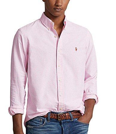 Polo Ralph Lauren Classic Fit Striped Stretch Long Sleeve Woven Shirt Product Image