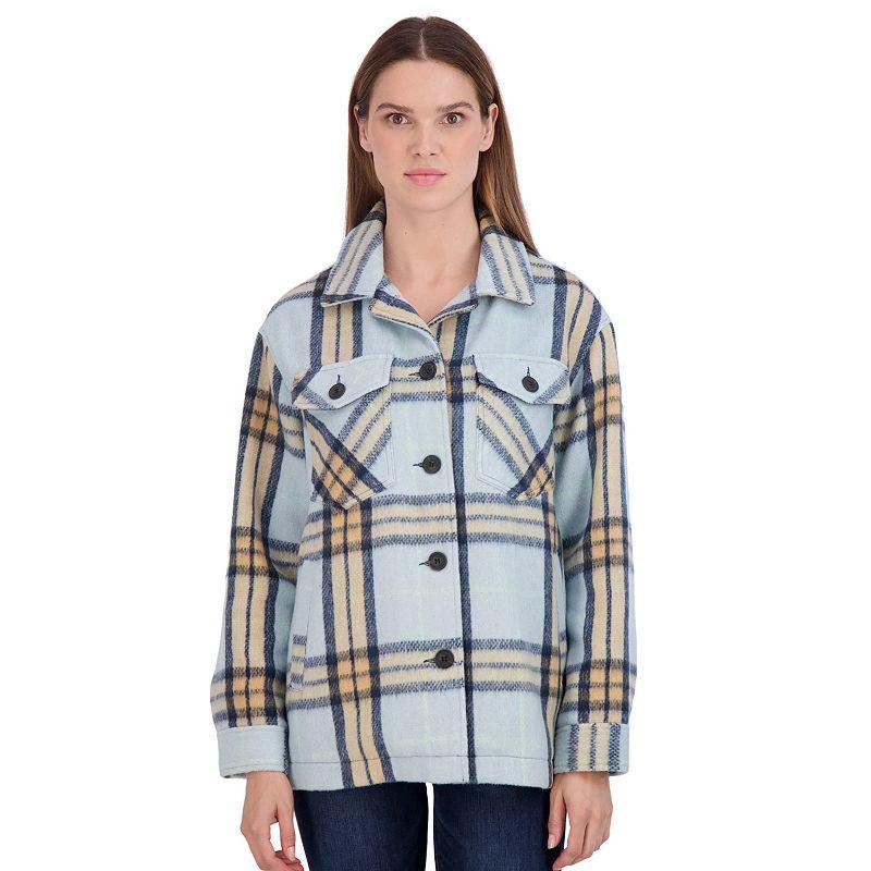 Juniors Sebby Plaid Shacket, Womens Product Image