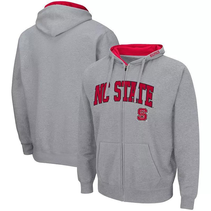 Mens Colosseum Heathered Gray Arizona Wildcats Arch & Logo 3.0 Full-Zip Hoodie Product Image