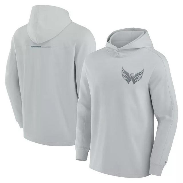 Mens Fanatics Signature Gray Washington Capitals Elements Lightweight Tri-Blend Fleece Hoodie Product Image