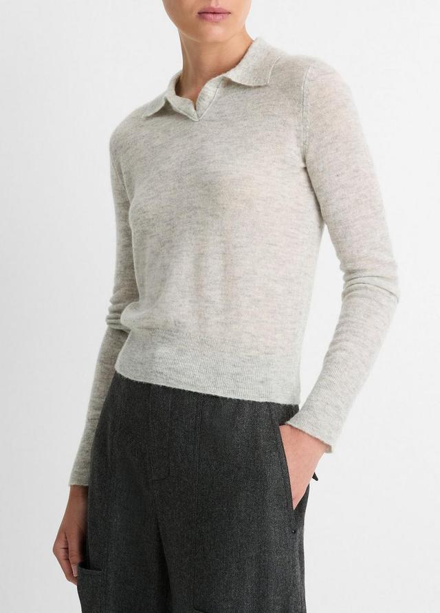 Wool-Blend Polo Sweater Product Image