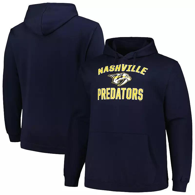 Mens Profile Navy Nashville Predators Big & Tall Arch Over Logo Pullover Hoodie Pdt Blue Product Image