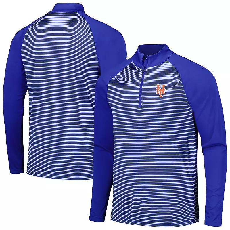 Mens Levelwear Royal New York Mets Charter Striped Raglan Quarter-Zip Top Product Image