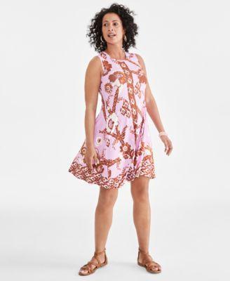 Style & Co Womens Printed Sleeveless Flip-Flop Dress, Created for Macys Product Image