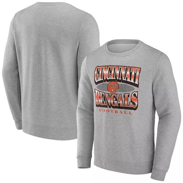 Mens Fanatics Heather Gray Cincinnati Bengals Chance Throwback Fleece Pullover Sweatshirt Product Image