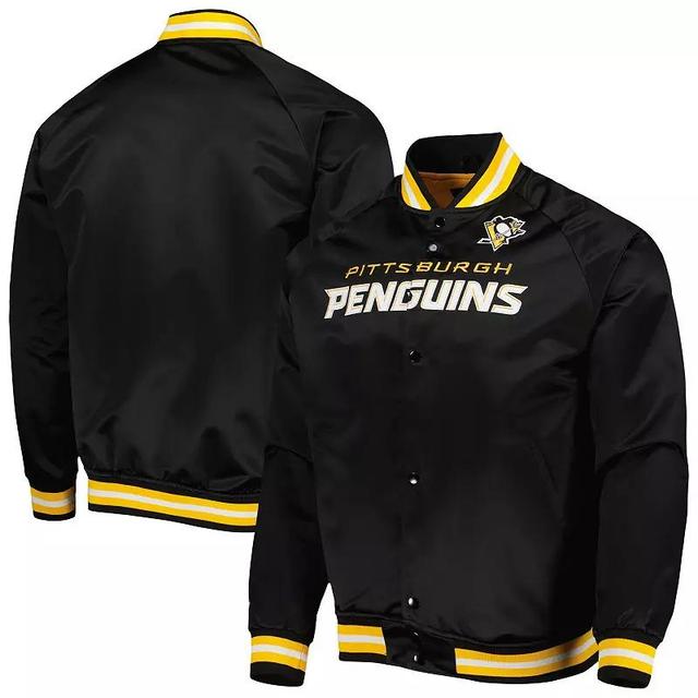 Mens Mitchell & Ness Pittsburgh Penguins Satin Full-Snap Varsity Jacket Product Image