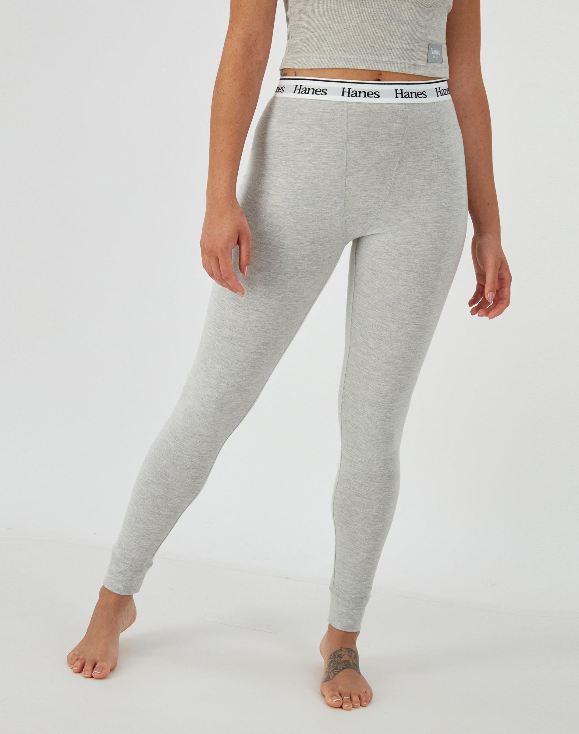 Hanes Originals Comfywear Womens Leggings Grey Marle M Product Image