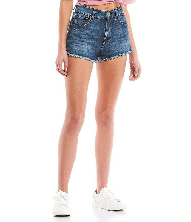 Guess High Rise Vintage Frayed Mom Shorts Product Image