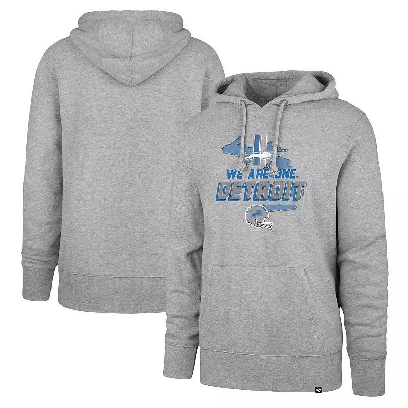 Mens 47 Brand Gray Detroit Lions We Are One Regional Headline Pullover Hoodie Product Image