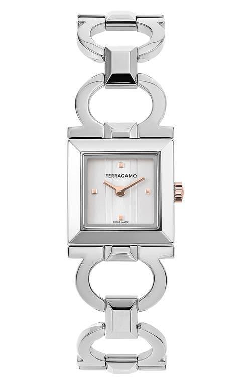 FERRAGAMO Double Gancini Square Bracelet Watch, 25mm Product Image