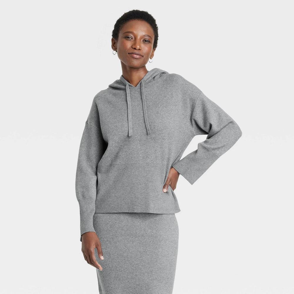 Womens Cozy Knit Hoodie Sweatshirt - A New Day XL product image