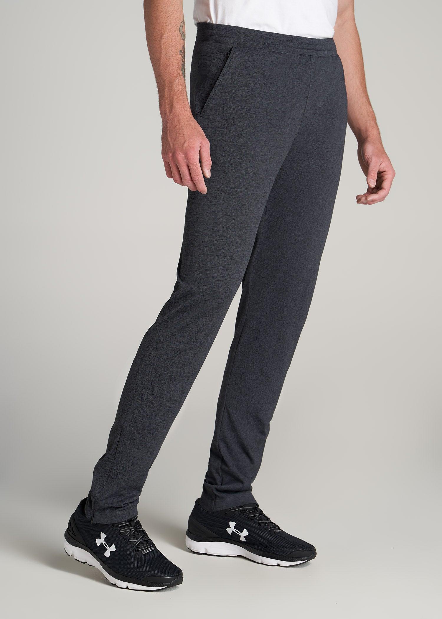 A.T. Performance Zip Bottom Pants for Tall Men in Charcoal Mix Male Product Image